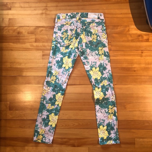 Textile by Elizabeth and James floral print jeans sz 25 - Picture 2 of 7